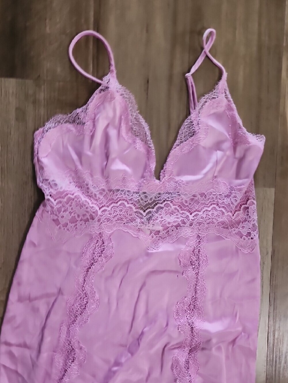 Victoria Secret Pink Lace Trim Satin Nightgown - Women Intimates - Picture 7 of 10